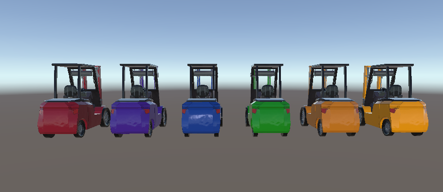 Forklift 3D model in multiple colour variations